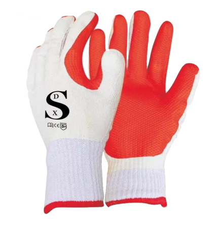 Rubber-Coated Gloves (Luva) Orange Color